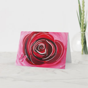 Butterfly Rose Painting by Alfred Fox Card