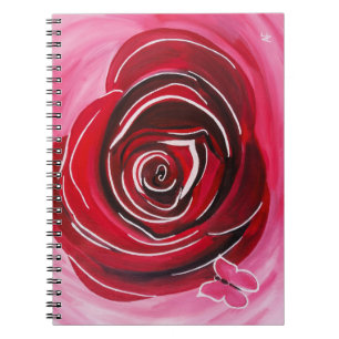 Butterfly Rose Painting by Alfred Fox Notebook