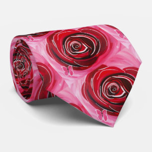 Butterfly Rose Painting by Alfred Fox Tie