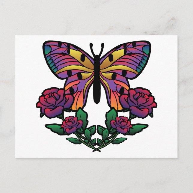 Butterfly Rose Postcard (Front)