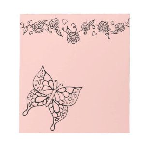 Butterfly Roses Notepad