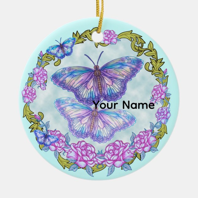 Butterfly  Roses  ornament (Front)