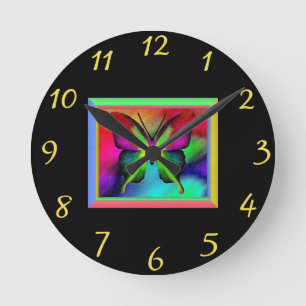 Butterfly Round Clock