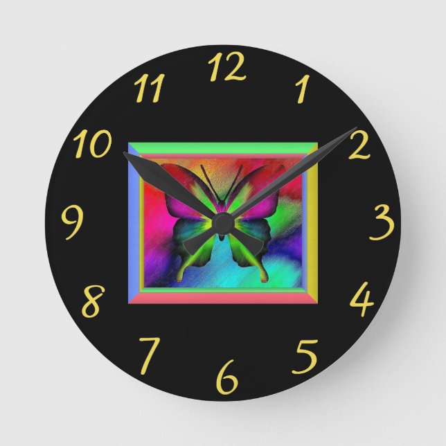 Butterfly Round Clock (Front)