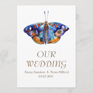 Butterfly, Rustic Canvas Wedding Invitation