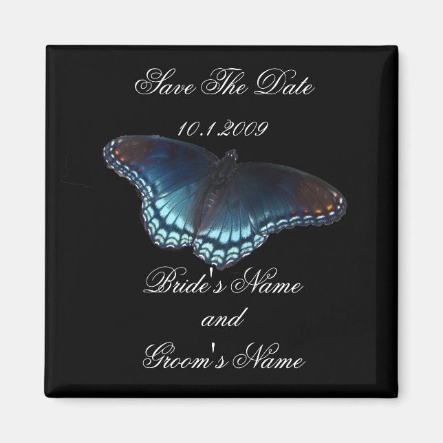 Butterfly Save the Date magnet (Front)