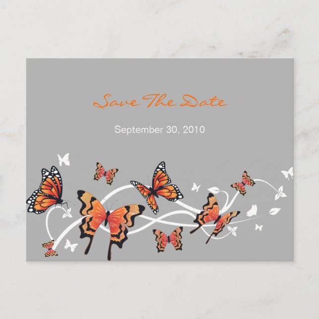 Butterfly Save The Date Wedding Announcement (Front)