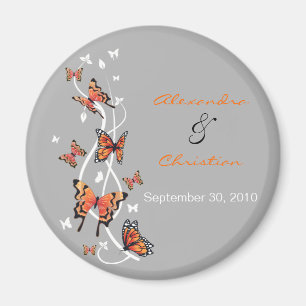 Butterfly Save The Date Wedding Announcement Magnet