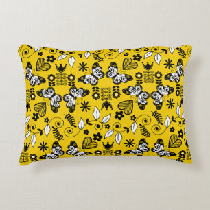 Butterfly Scandinavian folk art Decorative Cushion
