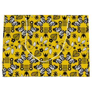 Butterfly Scandinavian folk art Large Gift Bag