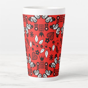 Butterfly Scandinavian folk art Latte Mug