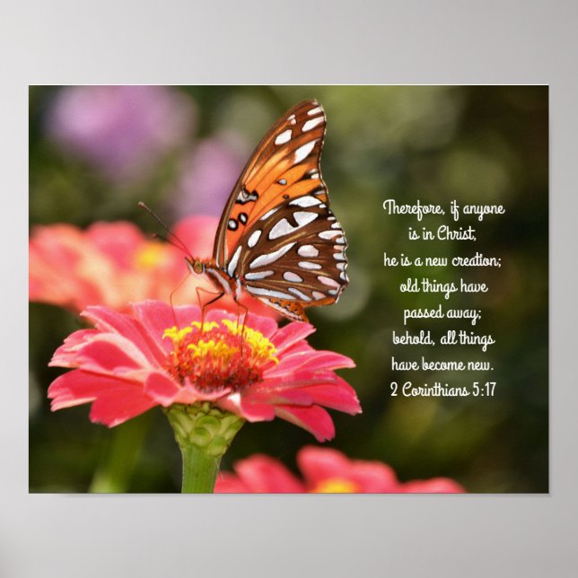 Butterfly Scripture Poster 2 Corinthians (Front)