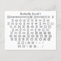 Butterfly Scroll I Zazzle Font Sampler with Guide