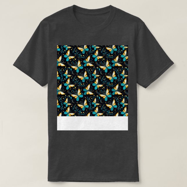 Butterfly Seamless Pattern Boho Cute Spring Insect T-Shirt (Design Front)