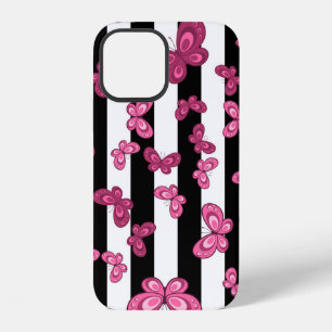 Butterfly seamless pattern on white background. Pa iPhone 12 Case