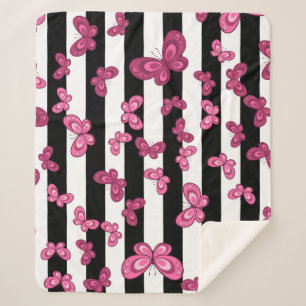 Butterfly seamless pattern on white background. Pa Sherpa Blanket