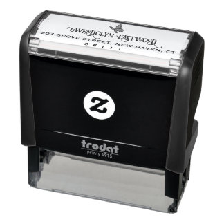 Butterfly Self Inking Address Rubber Stamp Small