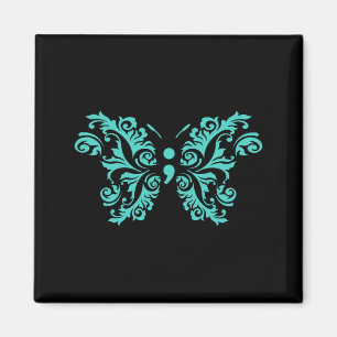 Butterfly Semicolon Awareness Prevention Teal Magnet