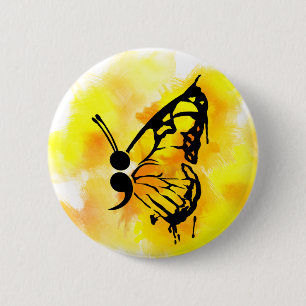 Butterfly semicolon badge