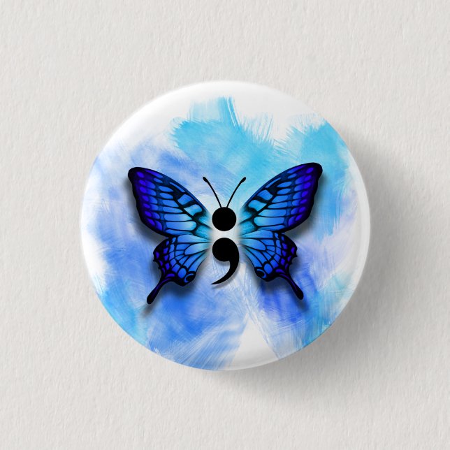 Butterfly semicolon button (Front)