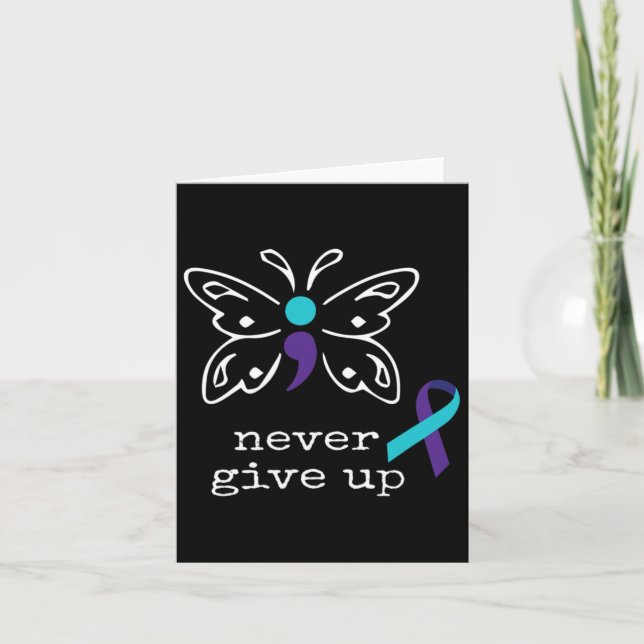 Butterfly Semicolon Gift Suicide Prevention Awaren Card (Front)