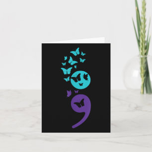 Butterfly Semicolon Suicide Awareness Mental Healt Card
