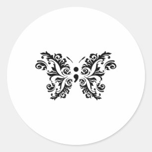 Butterfly Semicolon Suicide Awareness Prevention T Classic Round Sticker