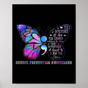 Butterfly Semicolon Suicide Prevention Awareness Poster