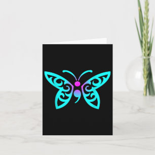 Butterfly Semicolon Warrior Suicide Prevention Awa Card