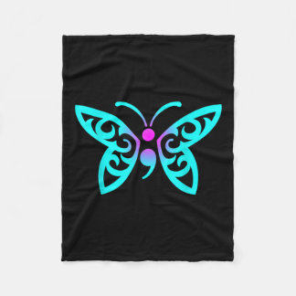 Butterfly Semicolon Warrior Suicide Prevention Awa Fleece Blanket