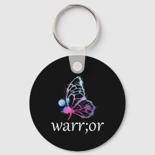 Butterfly Semicolon Warrior Suicide Prevention Awa Key Ring