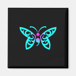 Butterfly Semicolon Warrior Suicide Prevention Awa Magnet