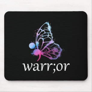 Butterfly Semicolon Warrior Suicide Prevention Awa Mouse Pad