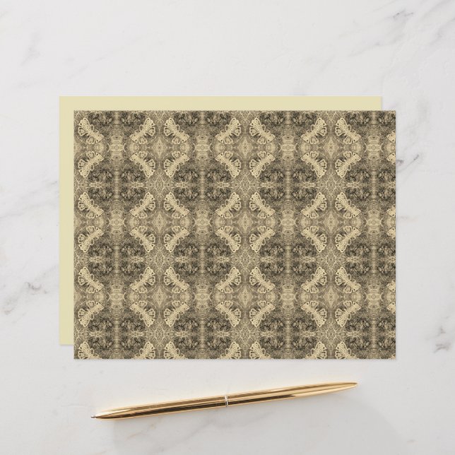 Butterfly Sepia Elegant Vintage Antique Style (Front/Back In Situ)