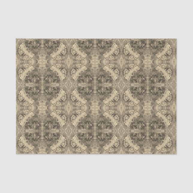 Butterfly Sepia Elegant Vintage Antique Style Tissue Paper (Front)