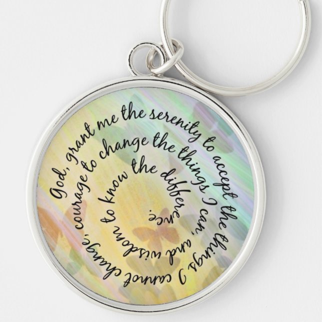 Butterfly Shadows Serenity Prayer Keychain (Front)