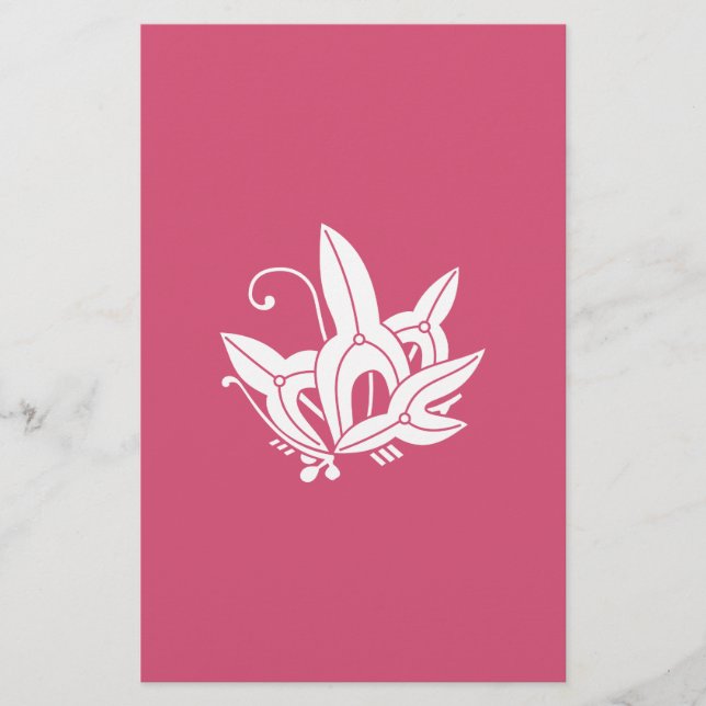 Butterfly-shaped arrowhead stationery (Front)
