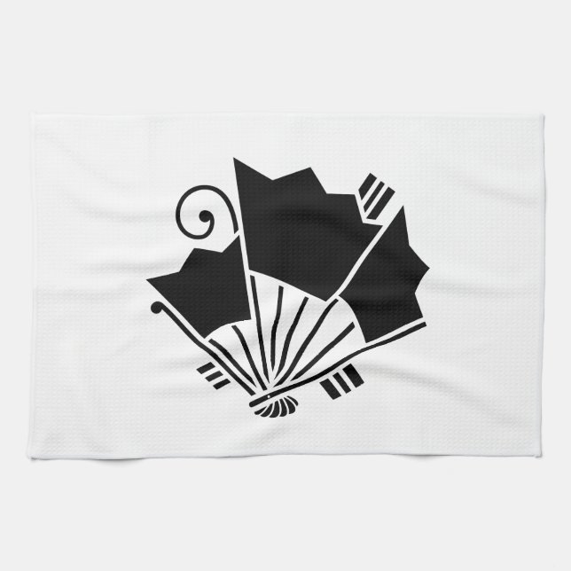 Butterfly-shaped fans (Ageha) Tea Towel (Horizontal)