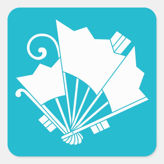Butterfly-shaped fans (Ohgi cho) Square Sticker (Front)