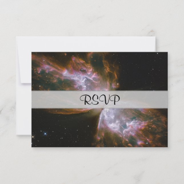 Butterfly Shaped Planetary Nebula RSVP Card (Front)