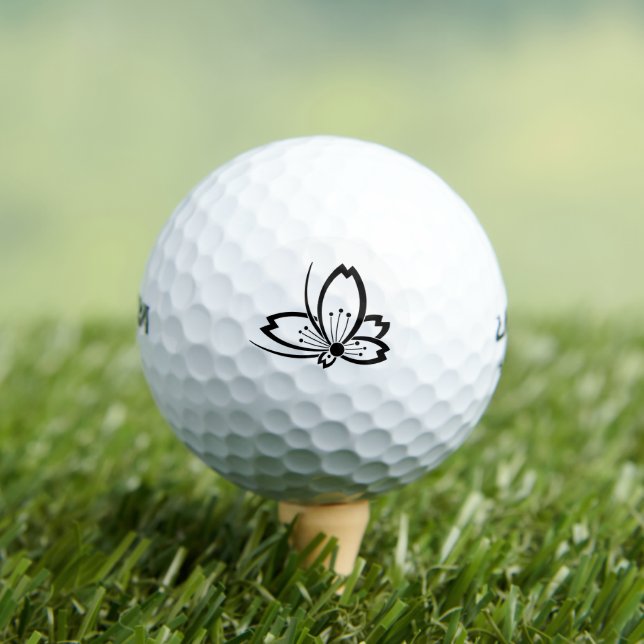 Butterfly-shaped shadowed Cherry blossom Golf Ball (Insitu Tee)