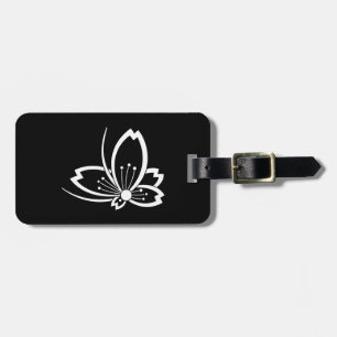 Butterfly-shaped shadowed Cherry blossom Luggage Tag