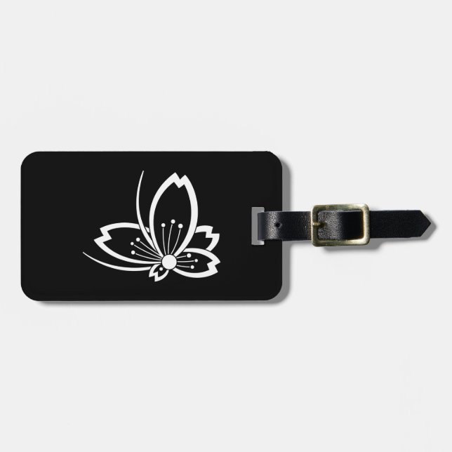 Butterfly-shaped shadowed Cherry blossom Luggage Tag (Front Horizontal)