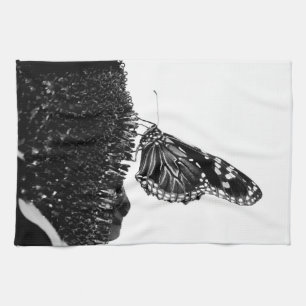 butterfly shy blacq tea towel