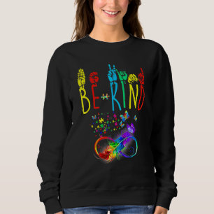 Butterfly Sign Language Butterfly Autism Be Kind Sweatshirt