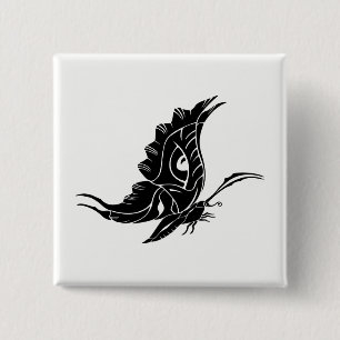 Butterfly Silhouette 15 Cm Square Badge