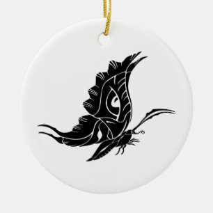 Butterfly Silhouette Ceramic Tree Decoration