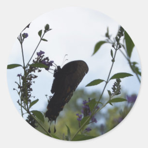 Butterfly Silhouette Classic Round Sticker