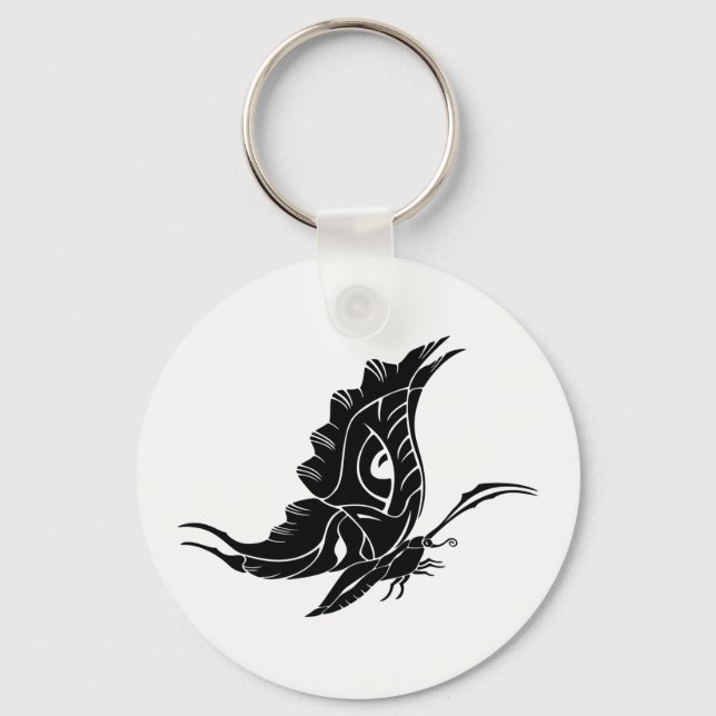 Butterfly Silhouette Key Ring (Front)