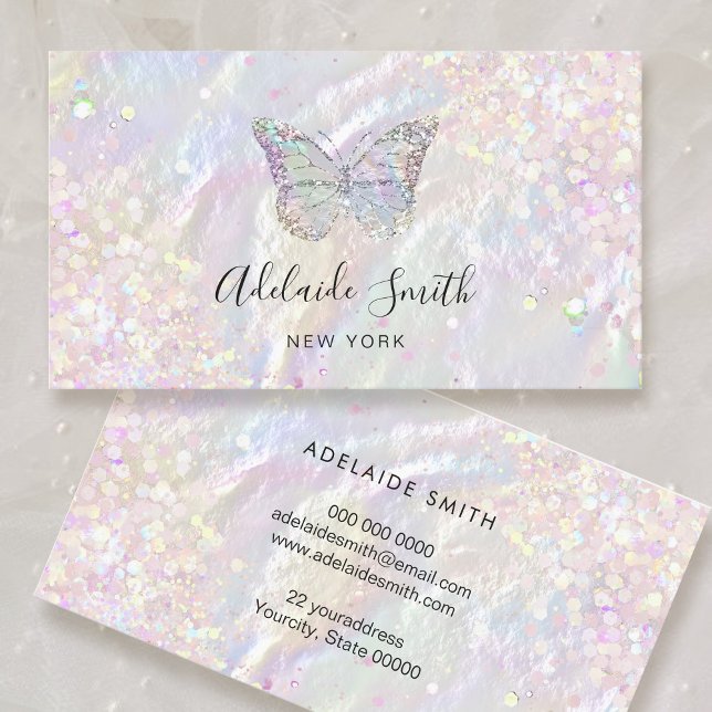  butterfly simulated chunky glitter business card (Creator Uploaded)